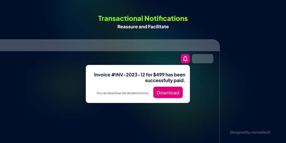 SaaS transactional notification example: invoice payment confirmation.