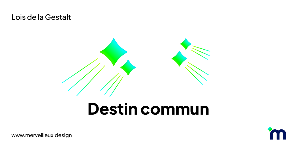 psychologie de la gestalt et loi de destin commun en UX design