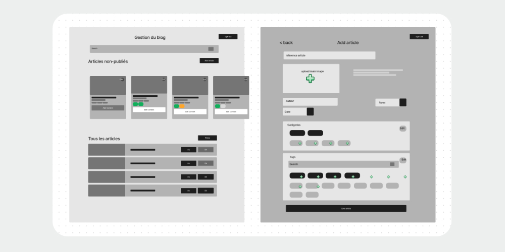 medium-fi wireframes