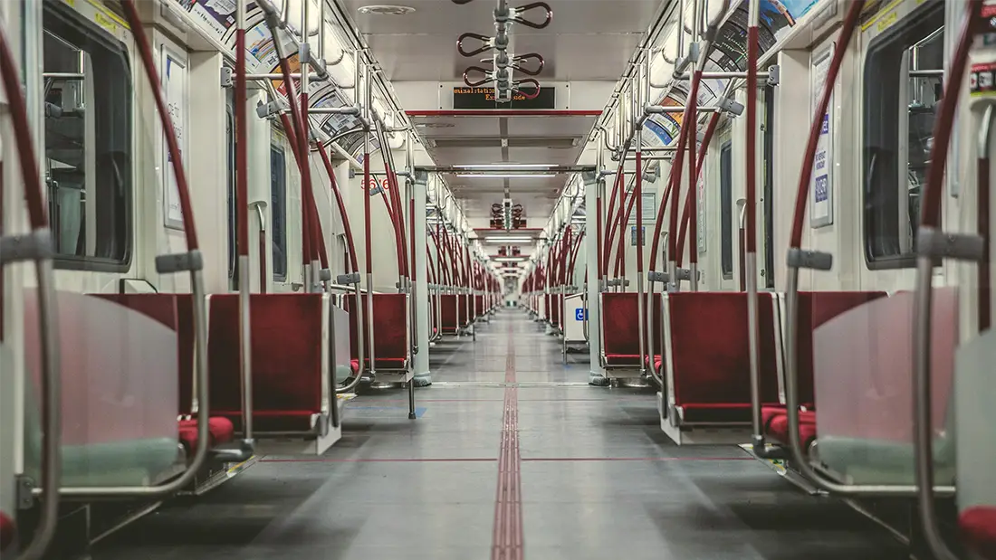 Empty subway car, symbolizing losing potential customers.